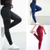 High waist solid color cross-border striped stretch yoga pants - Minihomy