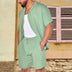 Men's Loose Stretch Casual Cotton Linen Two-Piece Suit - Minihomy