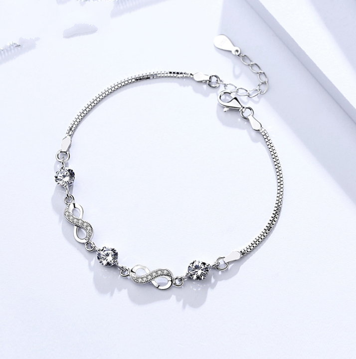 S925 Sterling Silver Bracelet Jewelry Diamon female jewelry