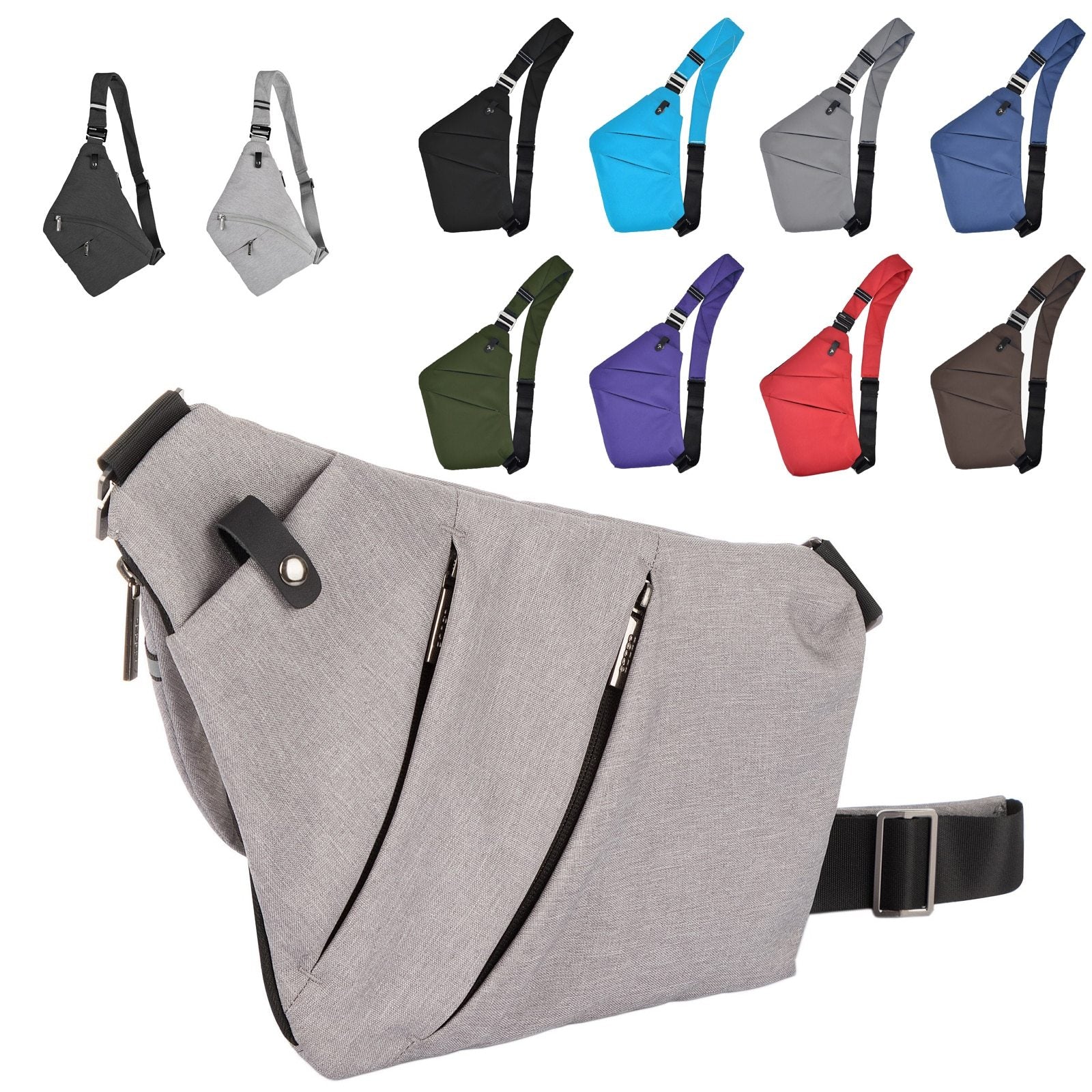 Canvas Chest Bag: Unisex Crossbody Shoulder Bag