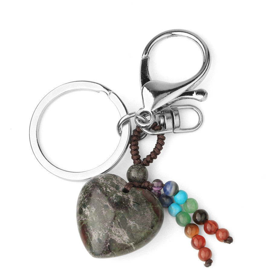 Love Natural Stone Crystal Keychain - Minihomy