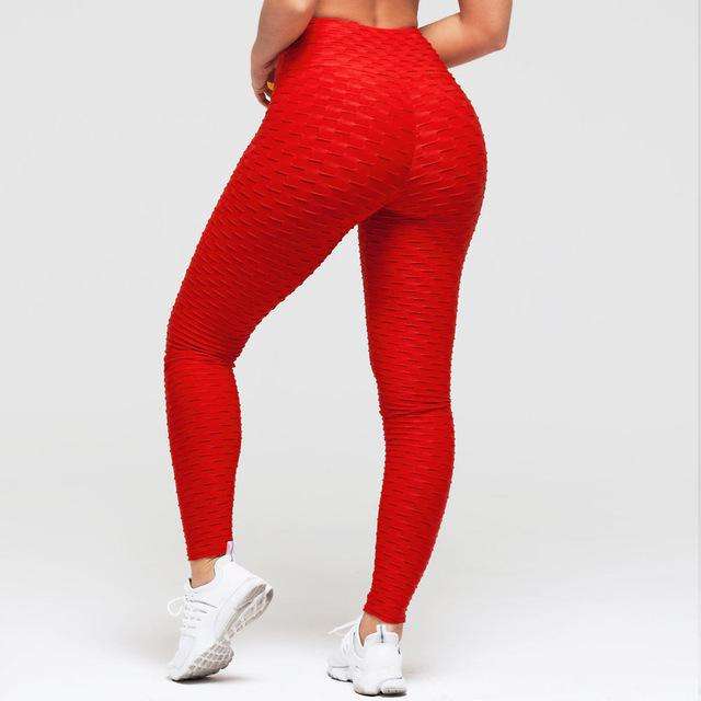 Hip-turned Folds Elastic High-waist Fitness Leggings Breathable Slim Indoor Sports - Minihomy