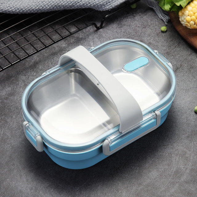 Portable Children's Lunch Box 304 Stainless Steel Bento Kitchen Leak Proof Food Box for Kids - Minihomy