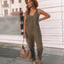 Beauty Clothing Solid Color Buttons Casual Jumpsuit - Minihomy