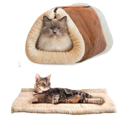 Comfortable Pet Cat Bed Foldable Snooze Tunnel Mat - Minihomy