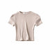 Basic Style Slim-fit Solid Color Round Neck Bottoming Shirt Workout Top - Minihomy