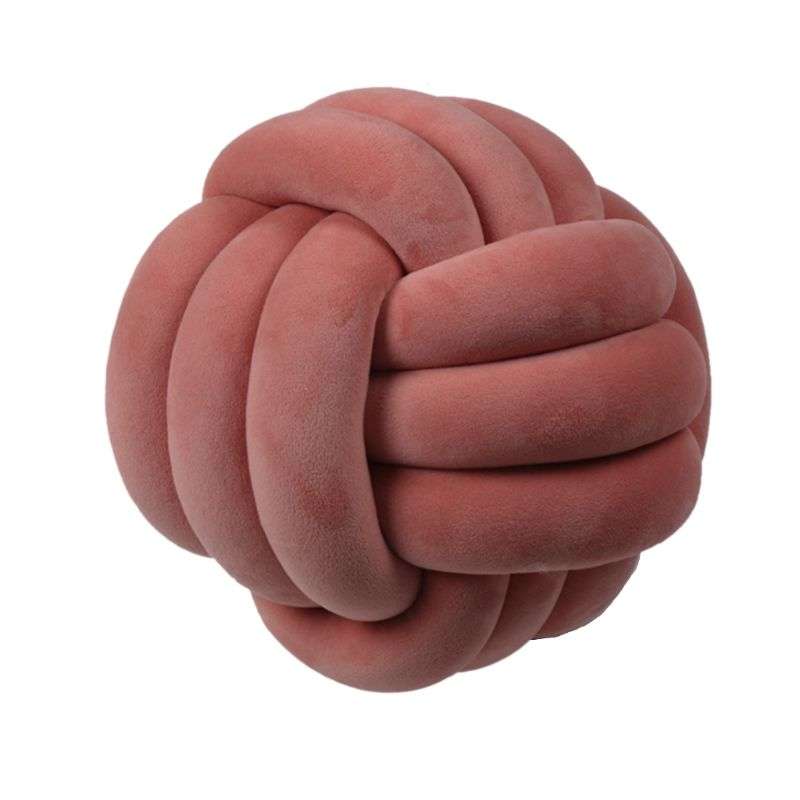 Knotted Plush Ball Design Round Throw Pillow - Minihomy