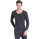 Men's plus velvet thick round neck shirt - Minihomy