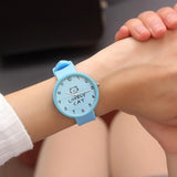 Cartoon Kids Quartz Watch Silicone Candy Color Student Watch Girls Clock Fashion Cat Watches Children Wristwatch Ladies Watch - Minihomy