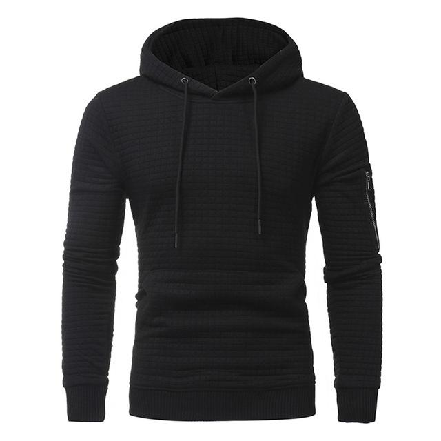 Men Sweatshirt Hoodie With Arm Zipper Long Sleeve Slim Tops - Minihomy