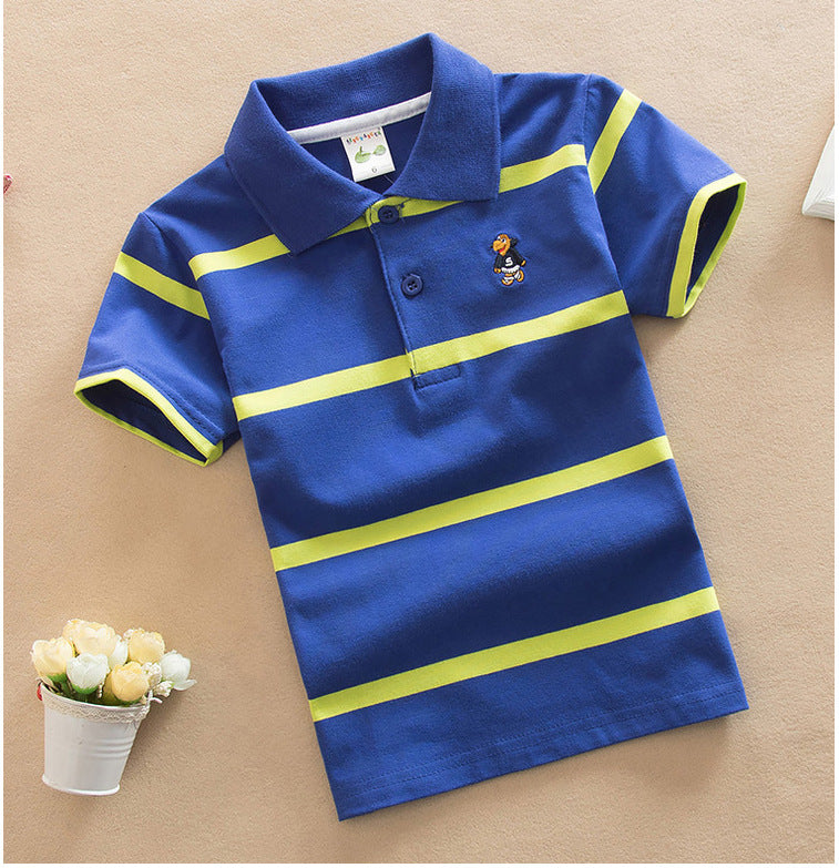 College Style Boys Polo Short Sleeve T-shirt: Cool and Casual Everyday Wear - Minihomy