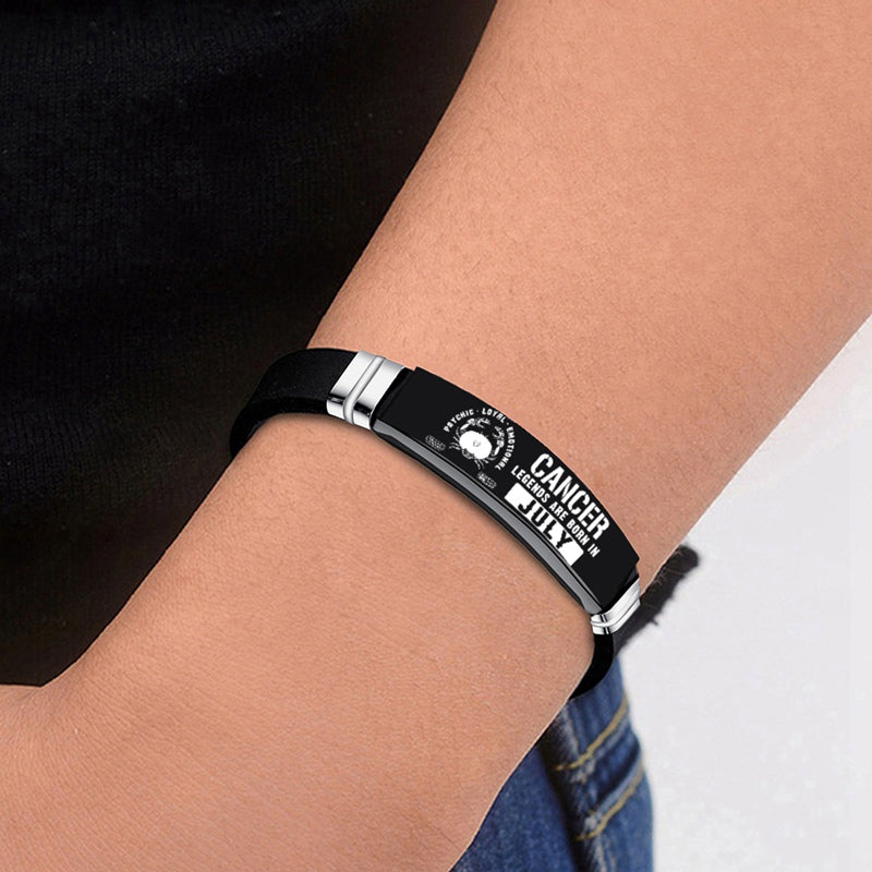 Black 12 Constellation Zodiac Sign ID Bracelets Bangles For Women Men - Minihomy