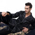 Men's silk satin pajamas suit casual wear - Minihomy