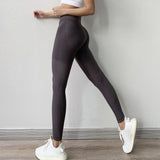 High Waist Workout Leggings Breathable Striped Abdominal Trousers - Minihomy