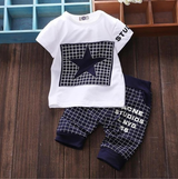 Five Star Children's Girls Boys Short Sleeve Summer Set Sports Two-Piece Set - Minihomy