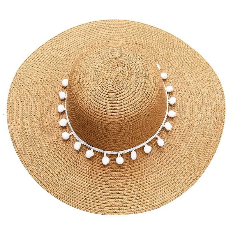 Fashion Personalized Custom Embroidery Beach Hat Your Name Text Logo Women Sun Hat Palm Straw Hat - Minihomy