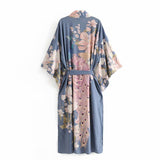 Peacock flower print gown - Minihomy