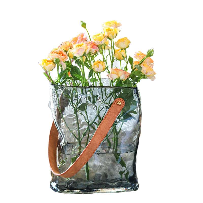 Light Luxury Handbag Glass Vase Aquaculture Decoration - Minihomy