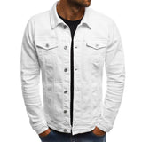 Casual Men Jacket Denim Button Shirt - Minihomy