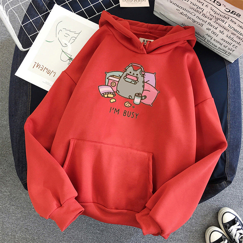 Funny Cat Hoodie Women's Harajuku Sweater - Minihomy