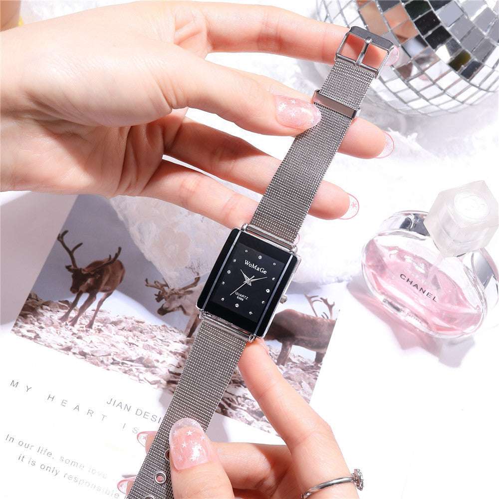 Fashion Simple Style Rectangular Dial Couple Watches - Minihomy