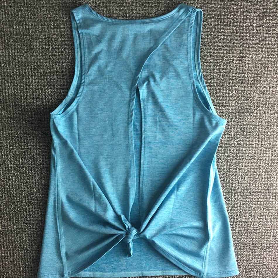 Women Backless Yoga Tank Top Shirts Sleeveless Off Shoulder Sports T Shirt