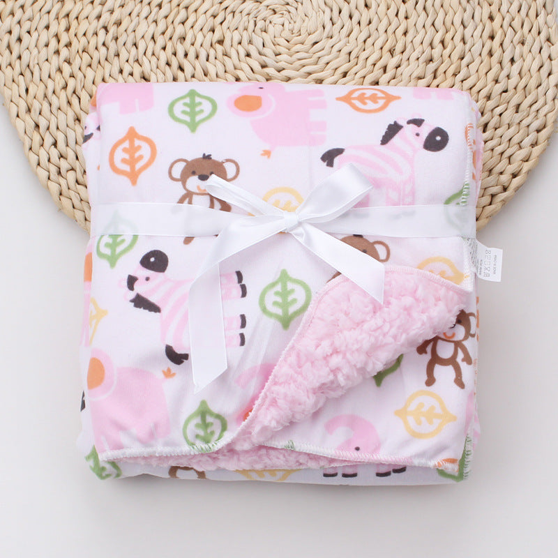 Cartoon printed baby blanket - Minihomy