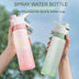 700ml Spray Water Bottle - Large Capacity Sports Bottle with Handle Strap - Minihomy