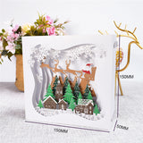 3D Merry Christmas Cards Christmas Tree Winter Gift Pop-Up Cards Christmas Decoration Stickers - Minihomy