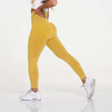 Knitted buttocks moisture wicking yoga pants - Minihomy