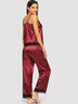 Ladies Simulated Silk V-neck Lace Sling Pajamas Home Wear - Minihomy