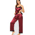 Ladies Simulated Silk V-neck Lace Sling Pajamas Home Wear - Minihomy