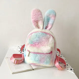 Plush Bunny Ears Backpack Female Backpack - Minihomy