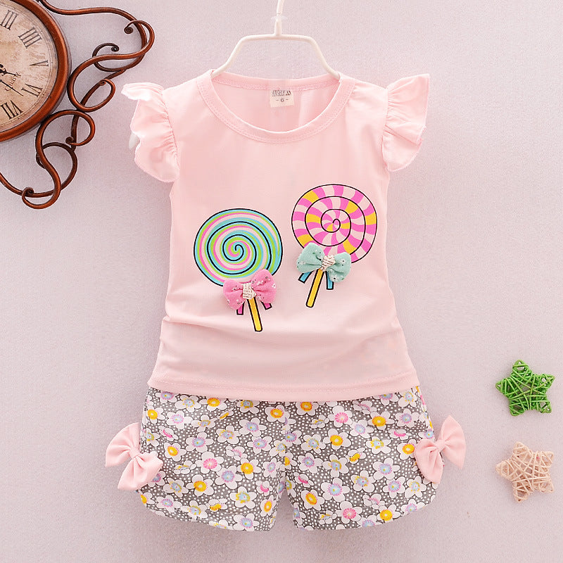 Girls Cartoon Two-Piece Children's Clothing - Minihomy