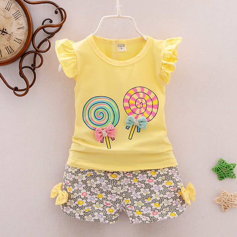 Girls Cartoon Two-Piece Children's Clothing - Minihomy