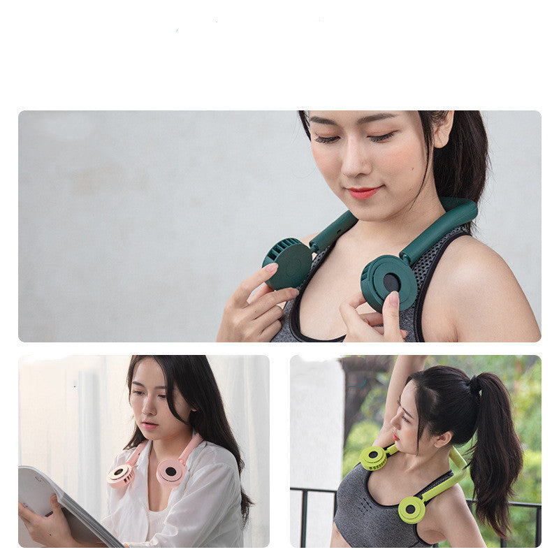 Hands-Free Neck Fan | USB Rechargeable Dual Fan Air Cooler 3 Speeds - Minihomy