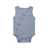 Newborn Baby Solid Bodysuit Kids Clothes Boys Girl Jumpsuit - Minihomy