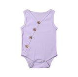 Newborn Baby Solid Bodysuit Kids Clothes Boys Girl Jumpsuit - Minihomy