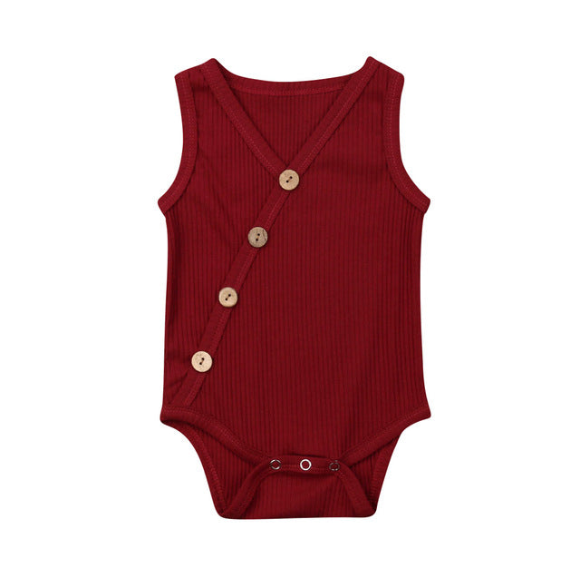 Newborn Baby Solid Bodysuit Kids Clothes Boys Girl Jumpsuit - Minihomy