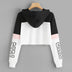 Crop Top Hoodie  Sweatshirt Hoodies Women Patchwork Lett - Minihomy