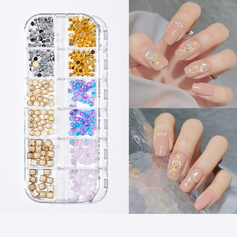 Pearl Butterfly Nail Patch Nail Art Jewelry Set - Minihomy