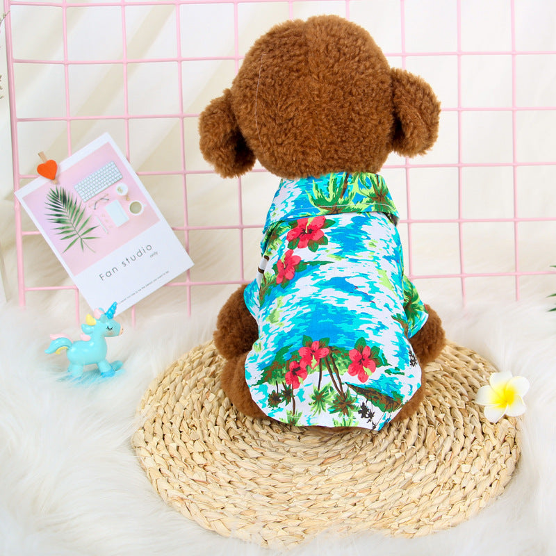 Hawaiian Teddy Small Dog Dog Shirt Cloth Cat Clothes - Minihomy