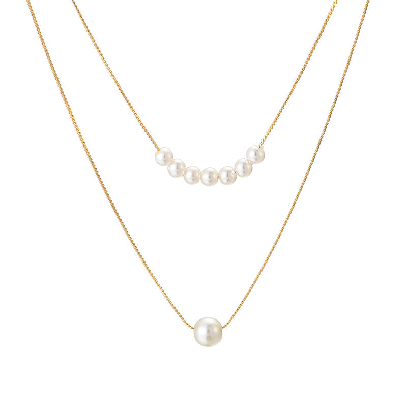 Fashion Jewelry Double Pearl Necklace - Minihomy