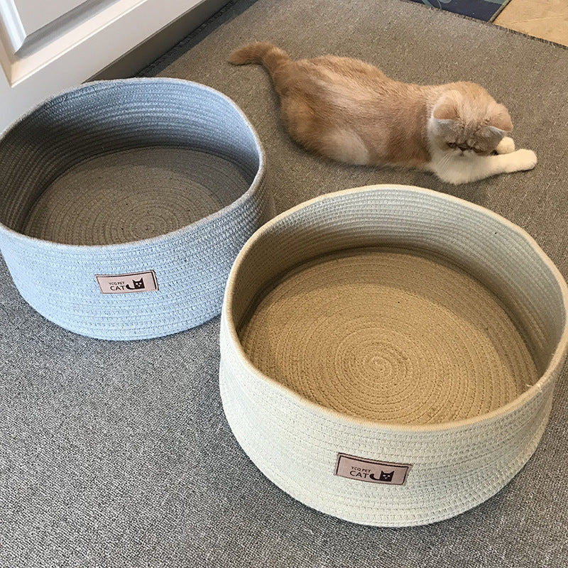 Cat Litter Small Dog Kennel Round Cat Bed - Minihomy