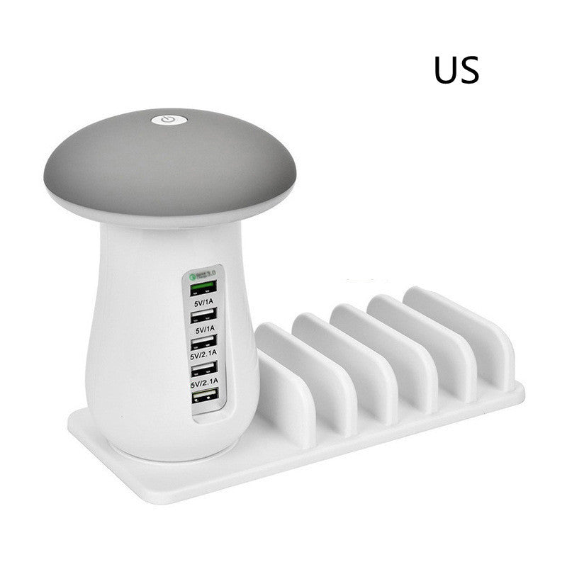 2-In-1 Multifunction Mushroom Lamp LED Lamp Holder USB Charger for Home Office Supplies - Minihomy