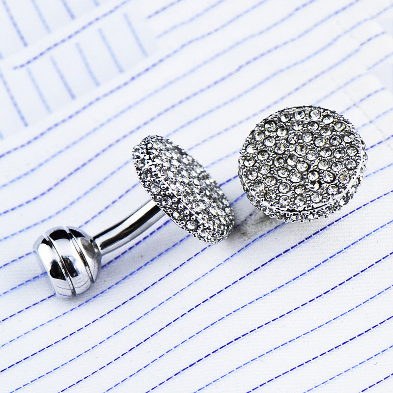 Men s Cufflinks Crystal Full Rhinestone Cufflinks - Minihomy