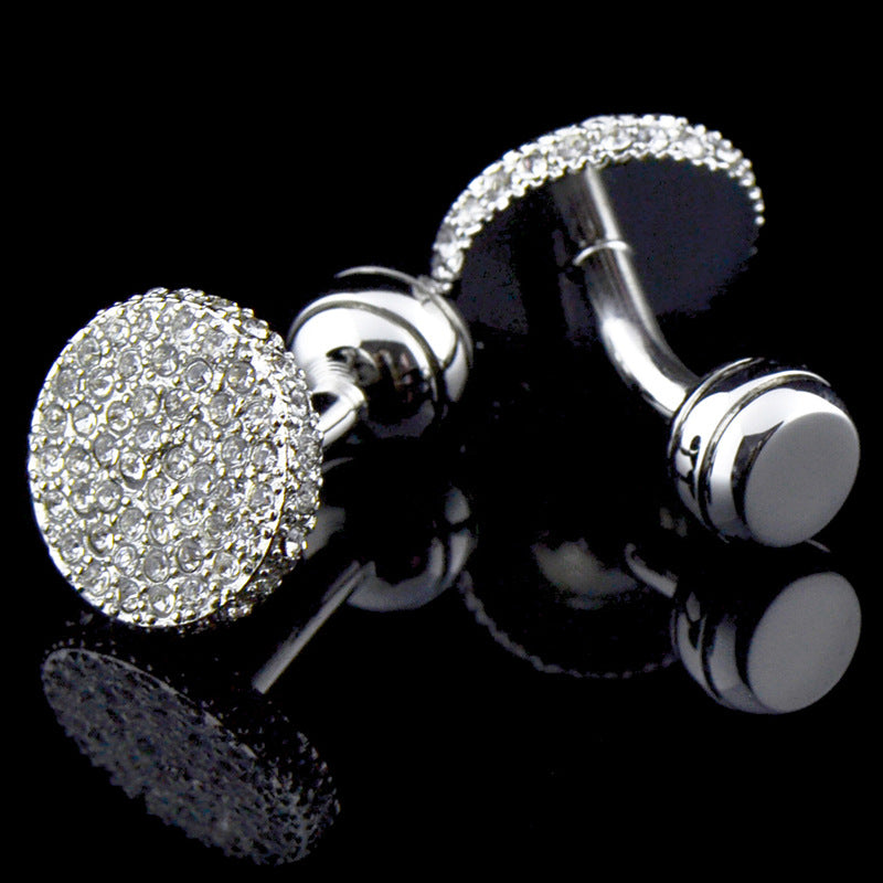 Men s Cufflinks Crystal Full Rhinestone Cufflinks - Minihomy