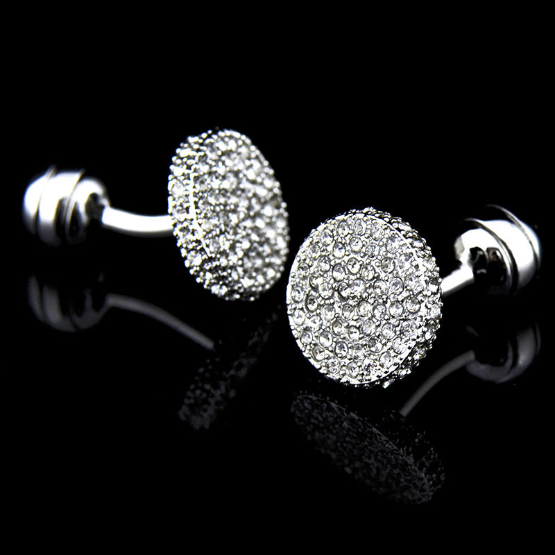 Men s Cufflinks Crystal Full Rhinestone Cufflinks - Minihomy