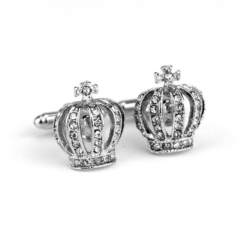 Classic Diamond Crown Shape Cufflinks - French Cufflinks - Minihomy