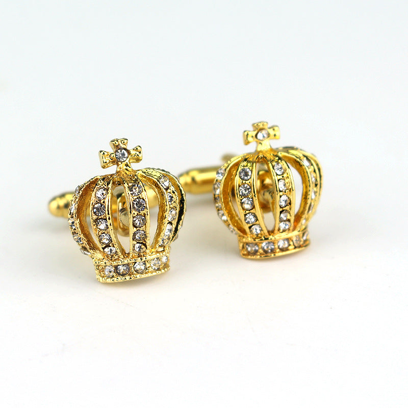 Classic Diamond Crown Shape Cufflinks - French Cufflinks - Minihomy